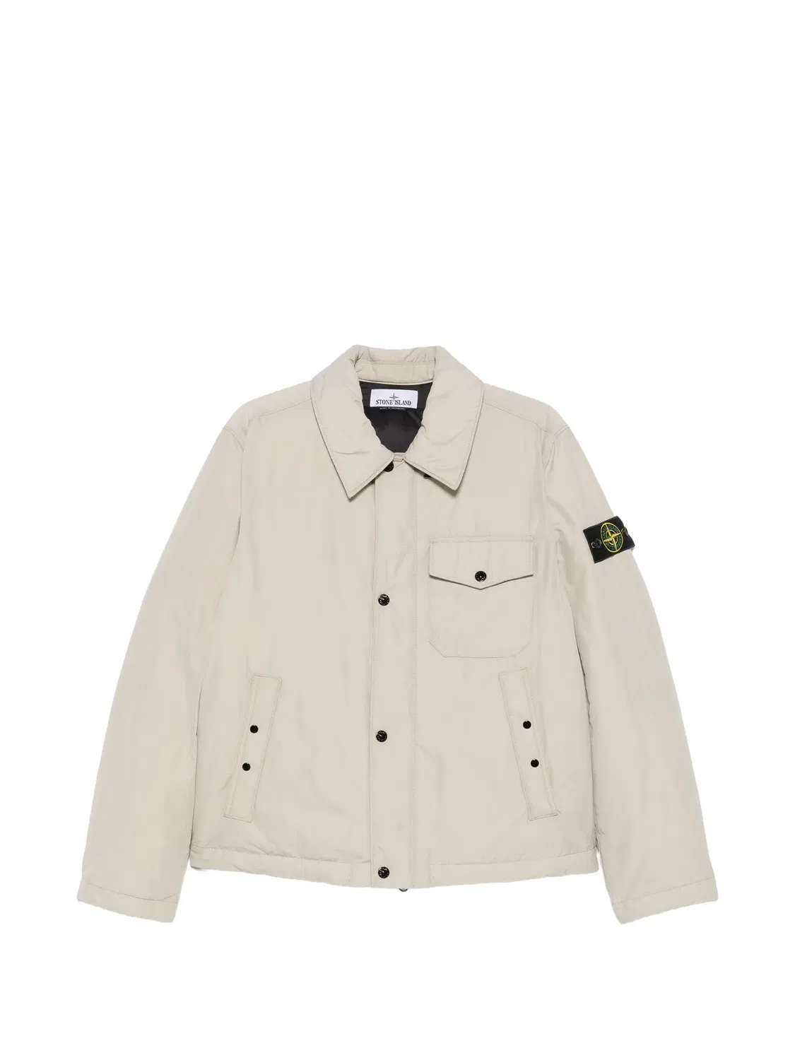 Куртка на пуговицах с нашивкой-логотипом Stone Island, нейтральные