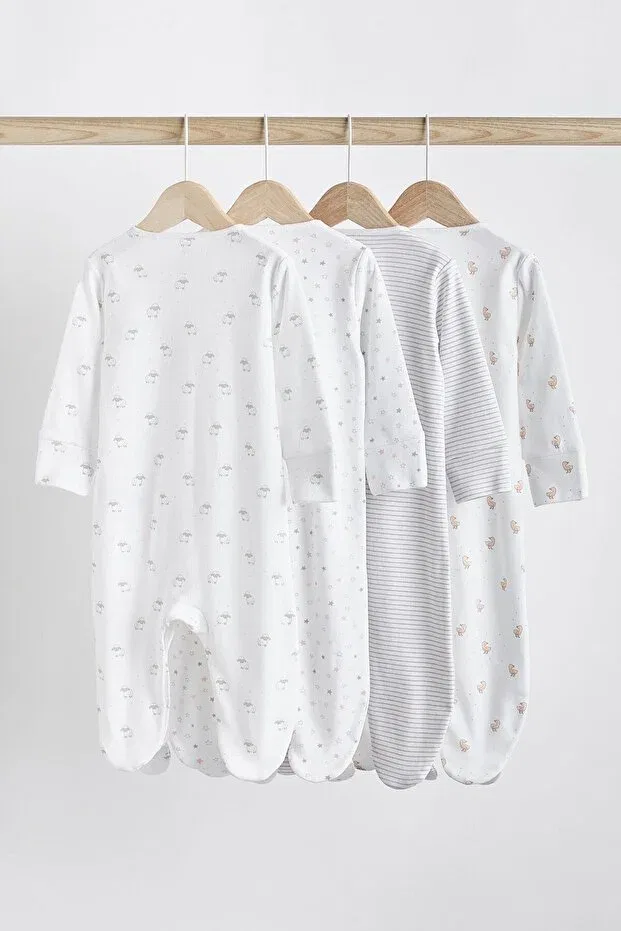 Детский комплект боди-комбинезонов с принтом Next Baby, White — фото 2