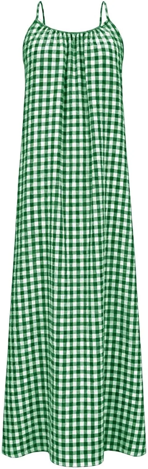 Женское макси платье без спинки на бретелях, Green — фото 3