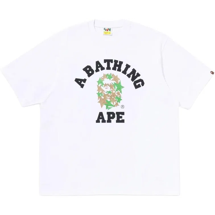 Детская футболка с круглым вырезом Unisex Crew Neck A BATHING APE, Белая