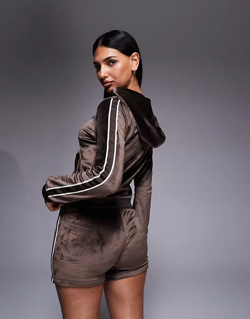 Худи Nike из велюра на молнии, коричневый — фото 2