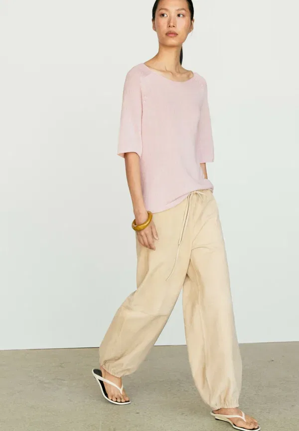 Футболка хлопковая Print t-shirt, Massimo Dutti, Pink, розовый — фото 4