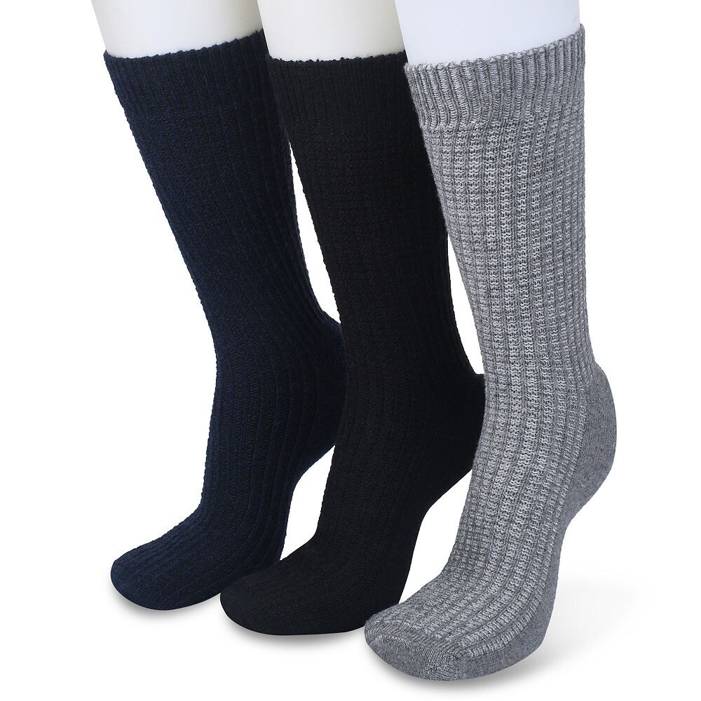 

Женские фактурные носки из смесовой шерсти GaaHuu, 3 пары, цвет Black Gray Navy