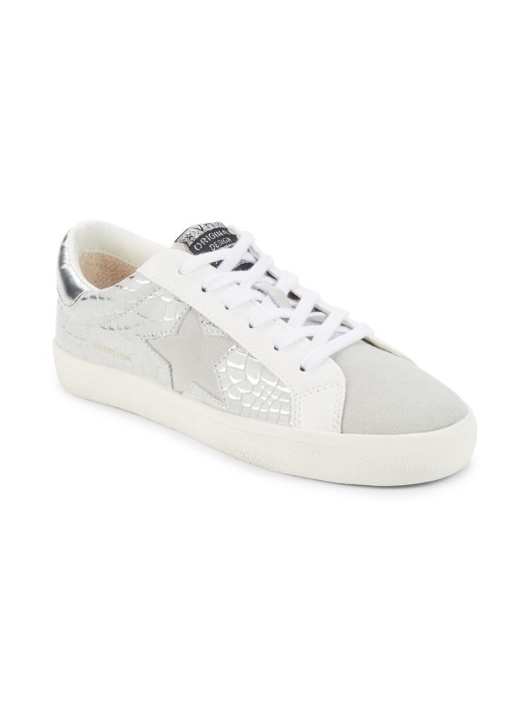 Кроссовки Edge из кожи с тиснением под крокодила Vintage Havana, цвет Light Grey — фото 2