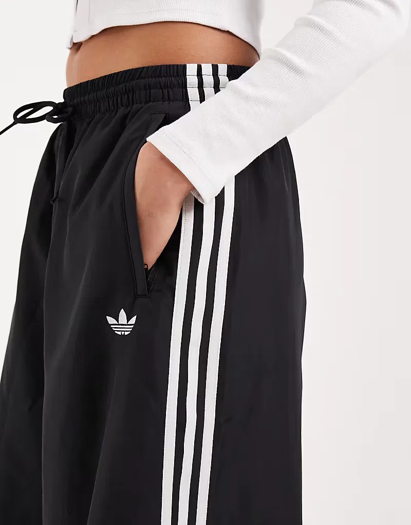 Спортивные брюки Adidas Originals Firebird с широкими штанинами, черно-белые — фото 4
