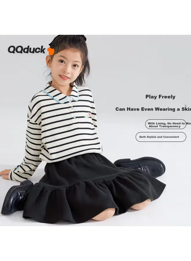 Юбка полусолнце с принтом Coco Flower Bud Qq Duck, черный — фото 3
