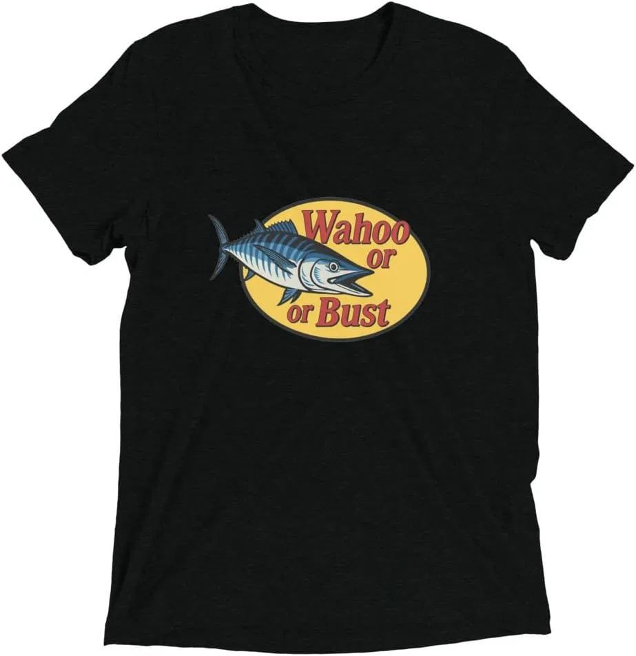 Мужская футболка с коротким рукавом Wahoo or Bust, Solid Black Triblend