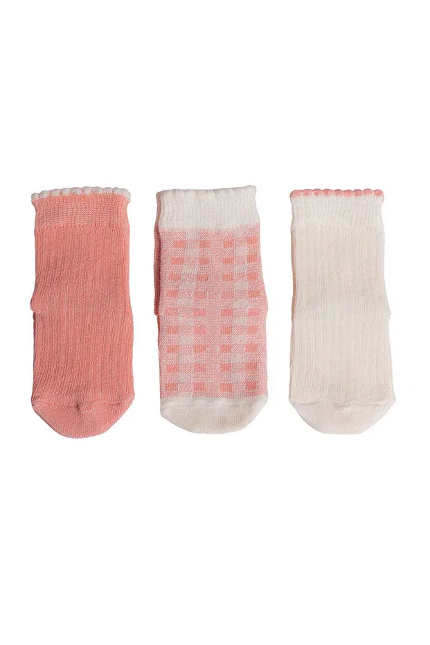 Детские носки для девочек с принтом 3 шт Hellobaby, Pink Ebebek Hello Baby