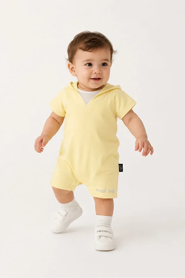 Детское боди-комбинезон с капюшоном Babyhola, Yellow