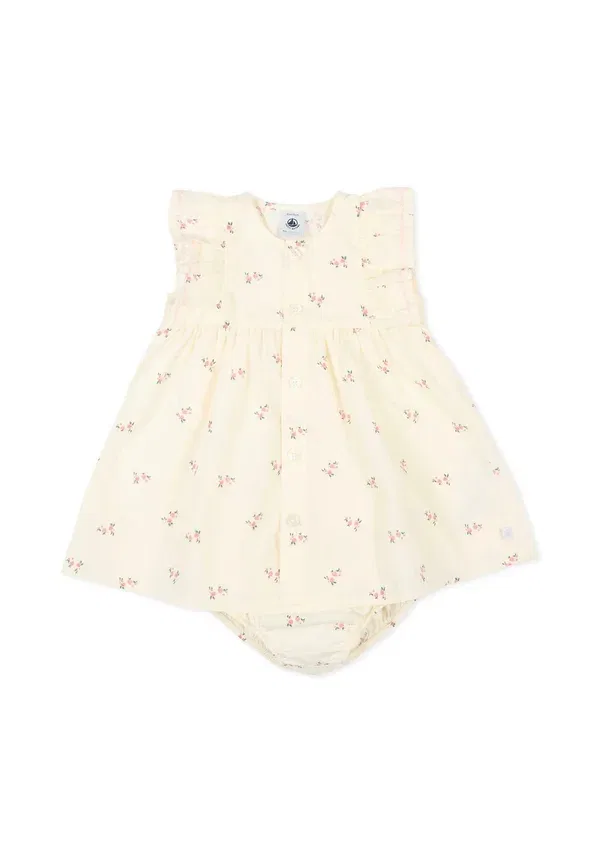 Комплект из платья-рубашки и шорт хлопковый Vestiti set - shirt dress Petit Bateau, Ivory, слоновая кость — фото 2