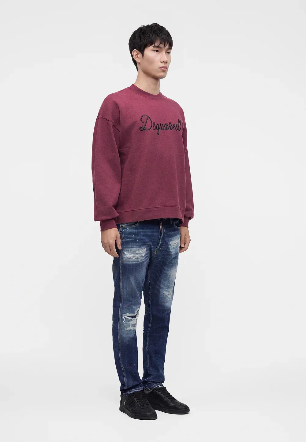 Фирменная толстовка свободного кроя с круглым вырезом Dsquared2, Plum — фото 4