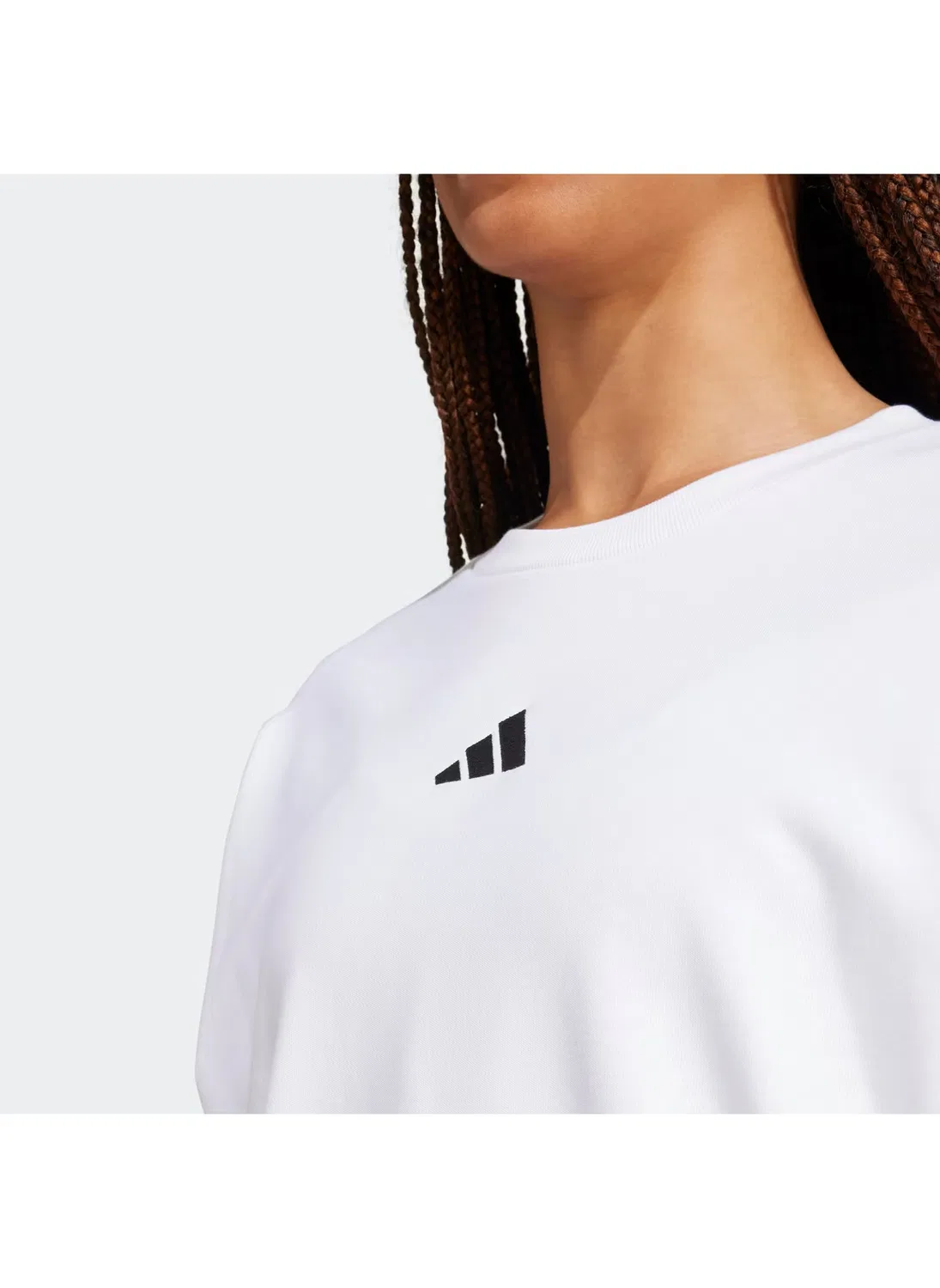 Свитшот с принтом 3-Stripes essential Adidas, белый — фото 3