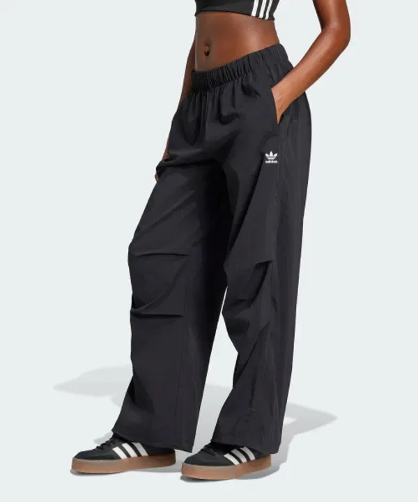 Парашютные штаны из рипстопа, свободные, Adidas, черный