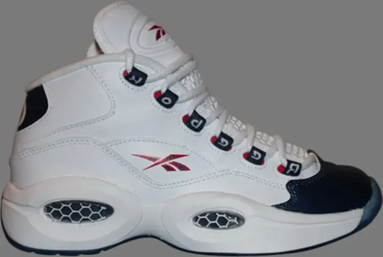 

Кроссовки question mid gs 'white pearlized navy' Reebok, белый