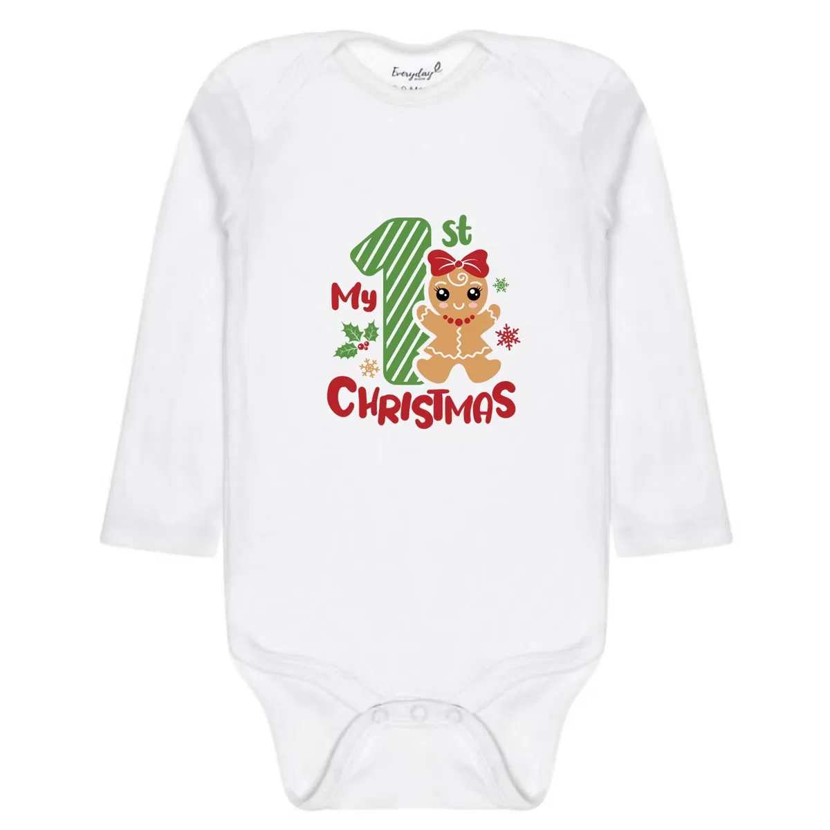Боди-комбинезон с принтом My First Christmas Gingerbread Girl Everyday Kids, White