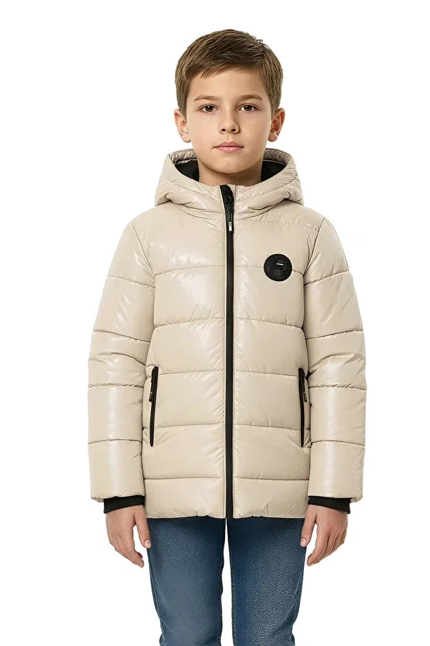 Детское зимнее пальто для девочек с капюшоном Qawwa, Beige