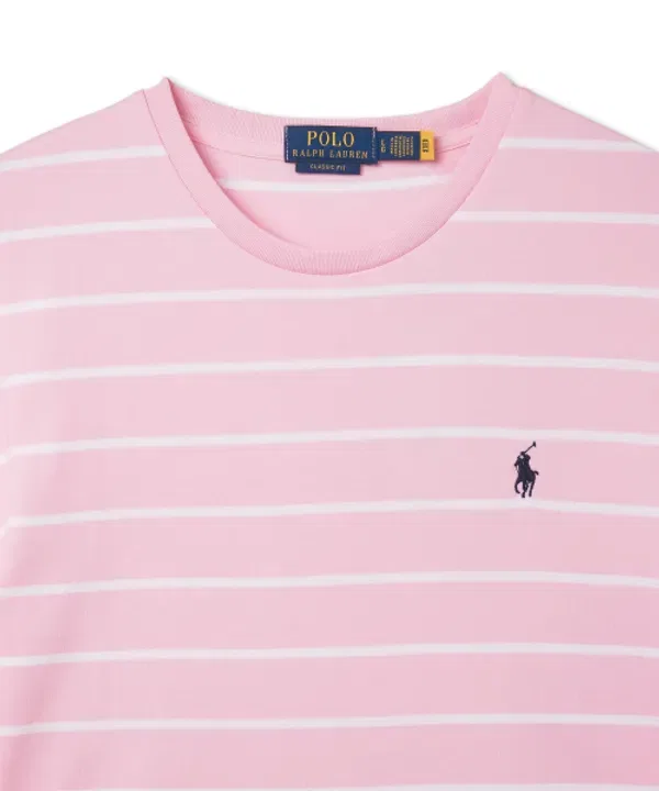 Футболка с полоской, классический крой, Polo Ralph Lauren, розовый — фото 3