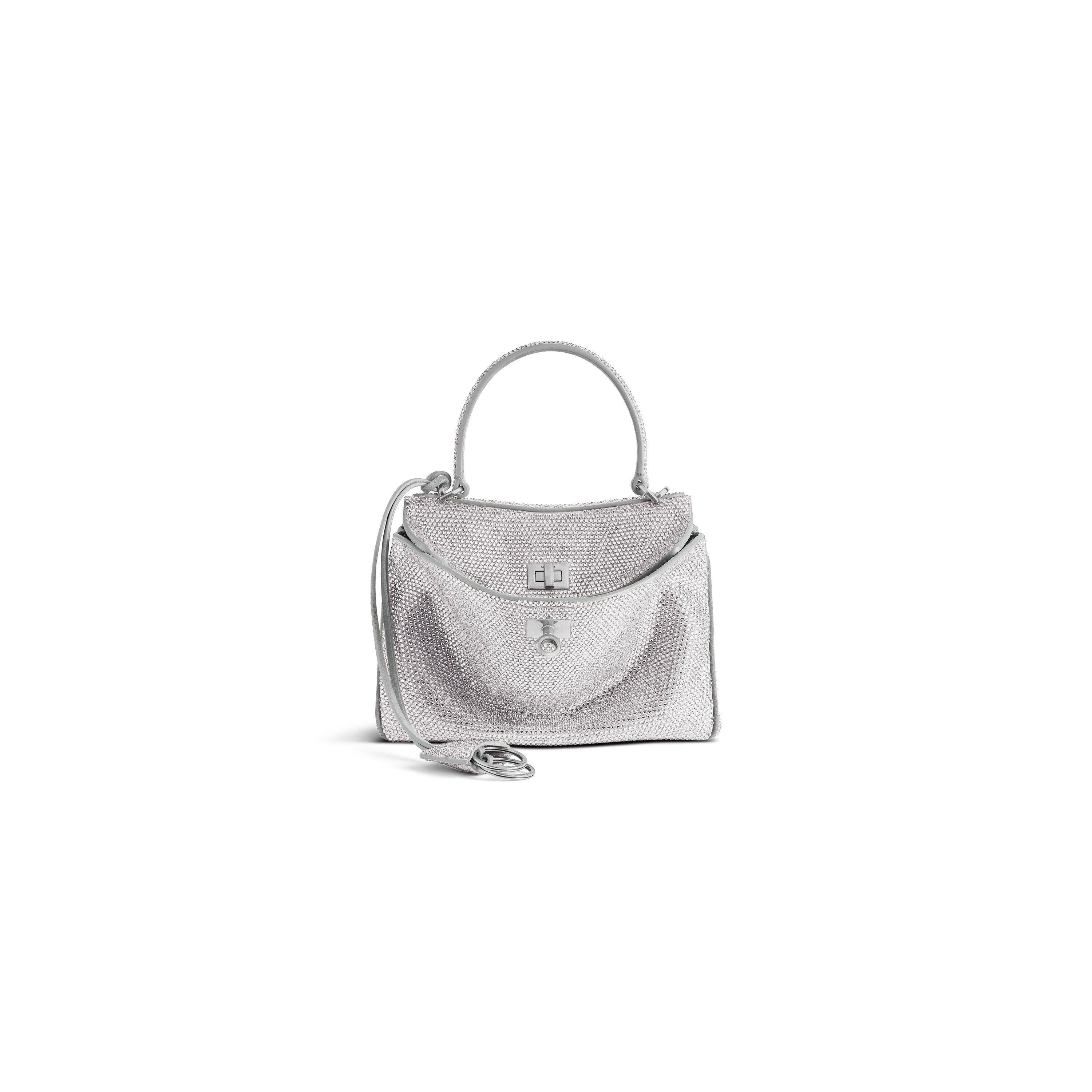 

Мини-сумочка Rodeo со стразами BALENCIAGA, дымчато-серый