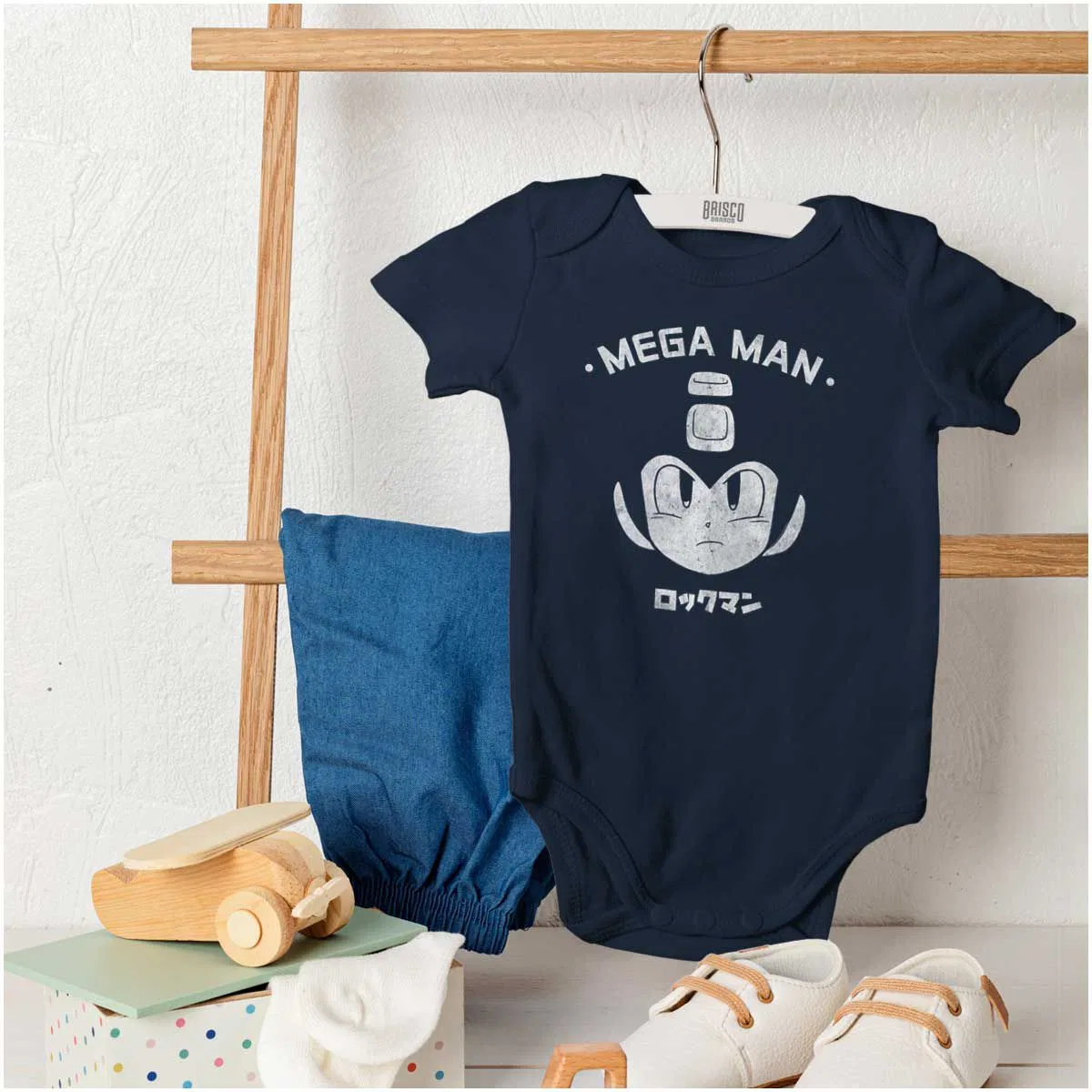 Детское боди-комбинезон с коротким рукавом Mega Man RockMan Brisco Brands, Navy — фото 4