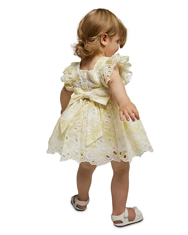Детское платье для девочек с вышивкой Annie Bardot Junior, Lemon — фото 3