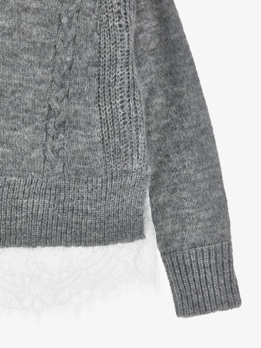 Свитер фактурной вязки Ermanno Scervino Junior, серый — фото 3
