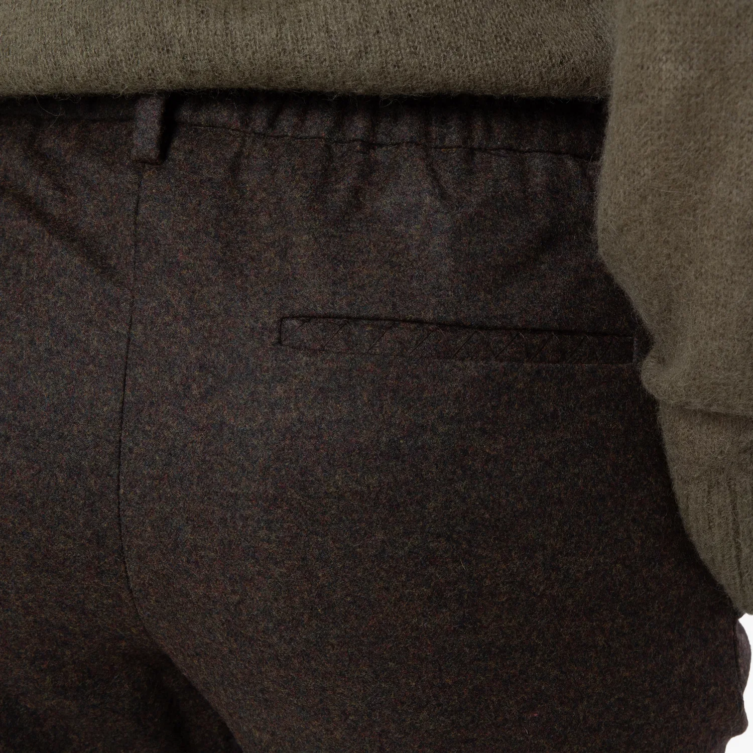 Брюки шерстяные на резинке Elastic-Waist Wool Trousers Burberry, Furrow — фото 3