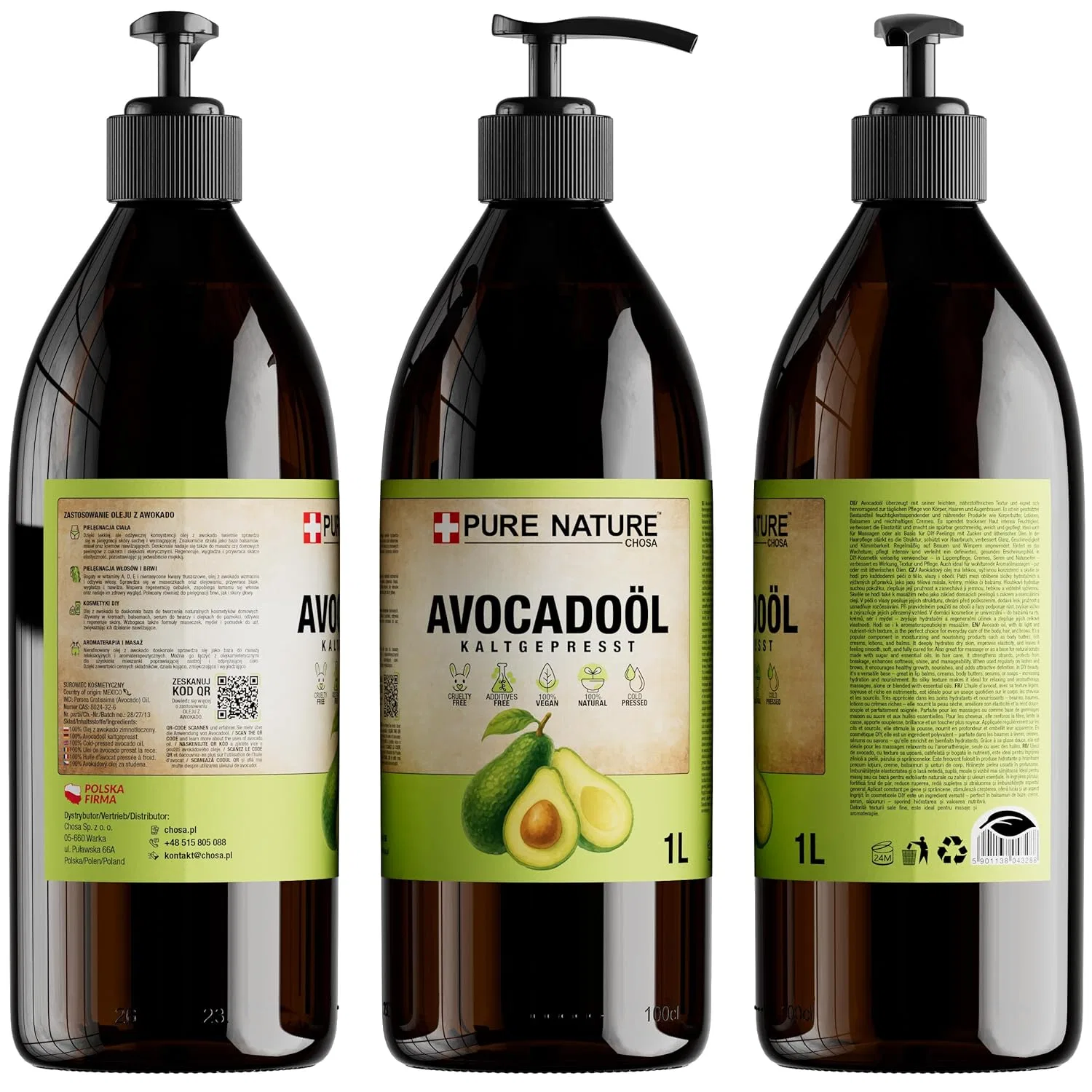 Масло для лица и тела Avocado Oil, PURE CHEMICAL by CHOSA, 1 л — фото 3