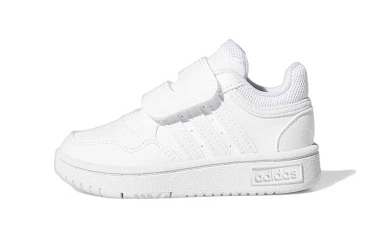 Детские кроссовки для малышей с низким верхом Hoops Slip Resistant Abrasion Resistant Adidas Neo, Белый