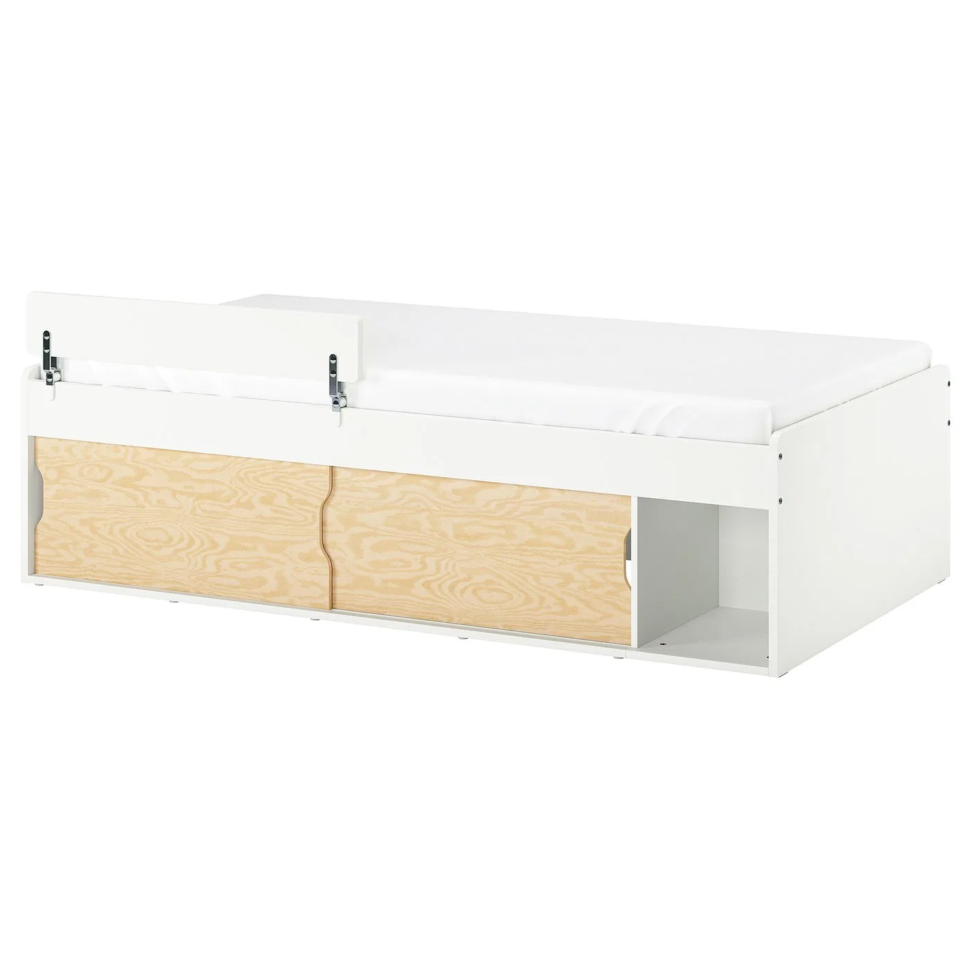 Кровать IKEA KLIPPUGGLA с ящиками и бортиком, 90x200 см, белый