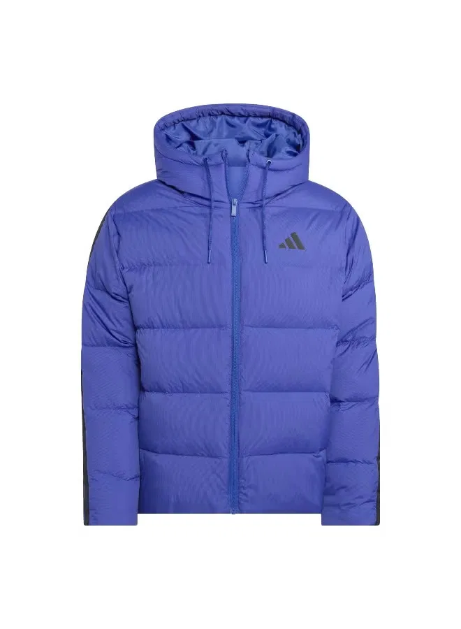 Пуховик с капюшоном Essentials climawarm 3-stripes Adidas, синий
