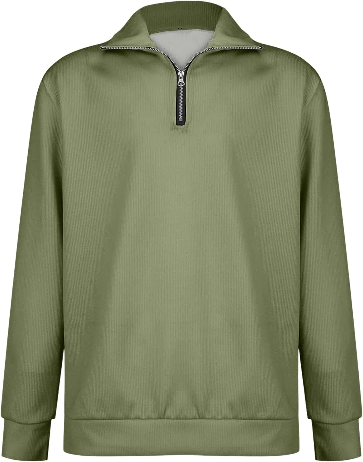 Мужская футболка с длинным рукавом хенли Regular Fit, Army Green — фото 3