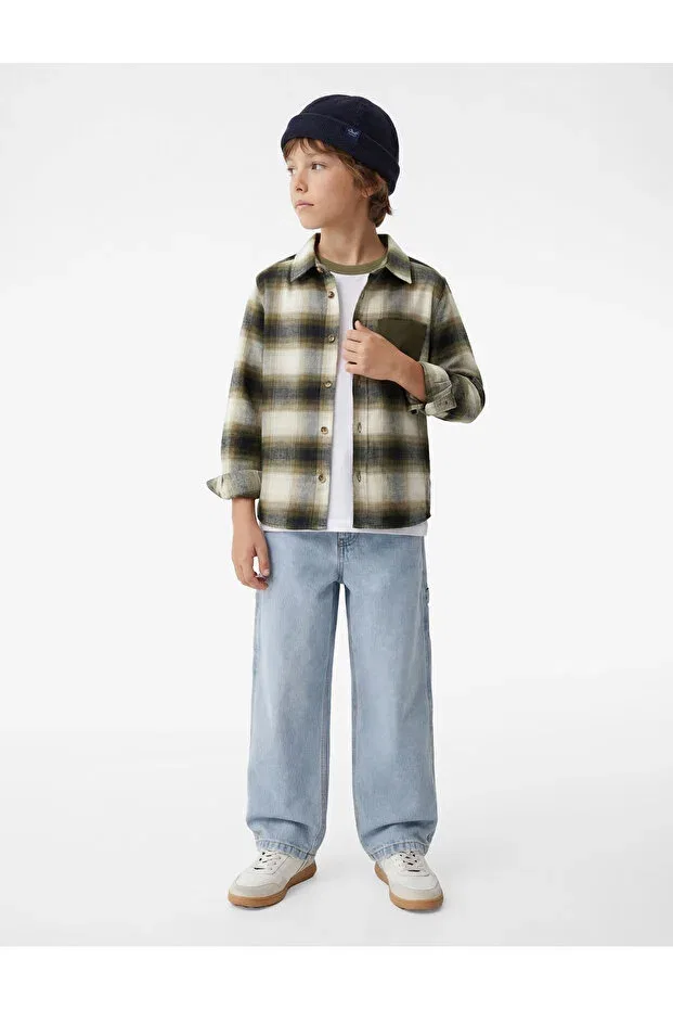 Детская рубашка для мальчиков с длинным рукавом Koton, Khaki Plaid