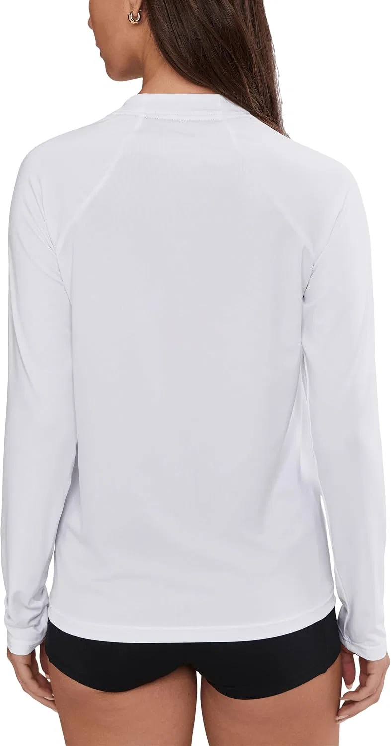 Женская рашгард с длинным рукавом Dri-FIT UV Hydroguard Nike, White — фото 4
