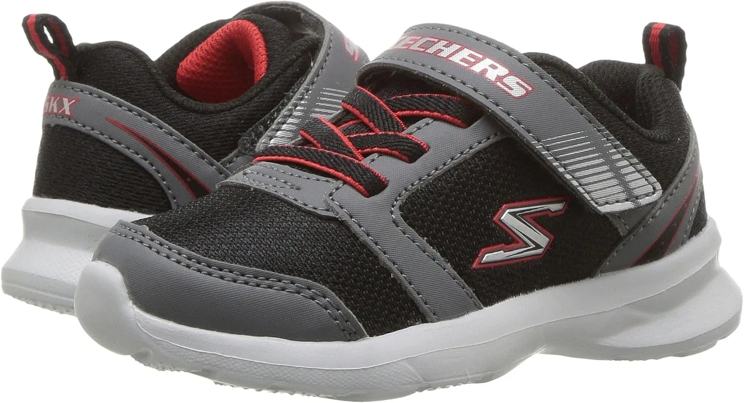 Детские кроссовки для мальчиков Skech-Stepz-Powerjump Skechers, Black/Gray/Red — фото 2