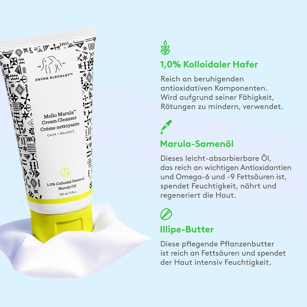Крем для лица Drunk Elephant — Очищающая пенка для лица mello marula cream cleanser , объем, 150 мл — фото 3