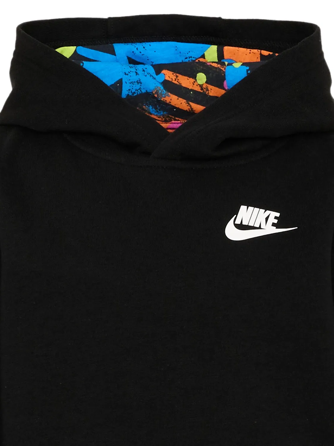 Худи с накладным карманом и логотипом Nike Kids, черный — фото 3