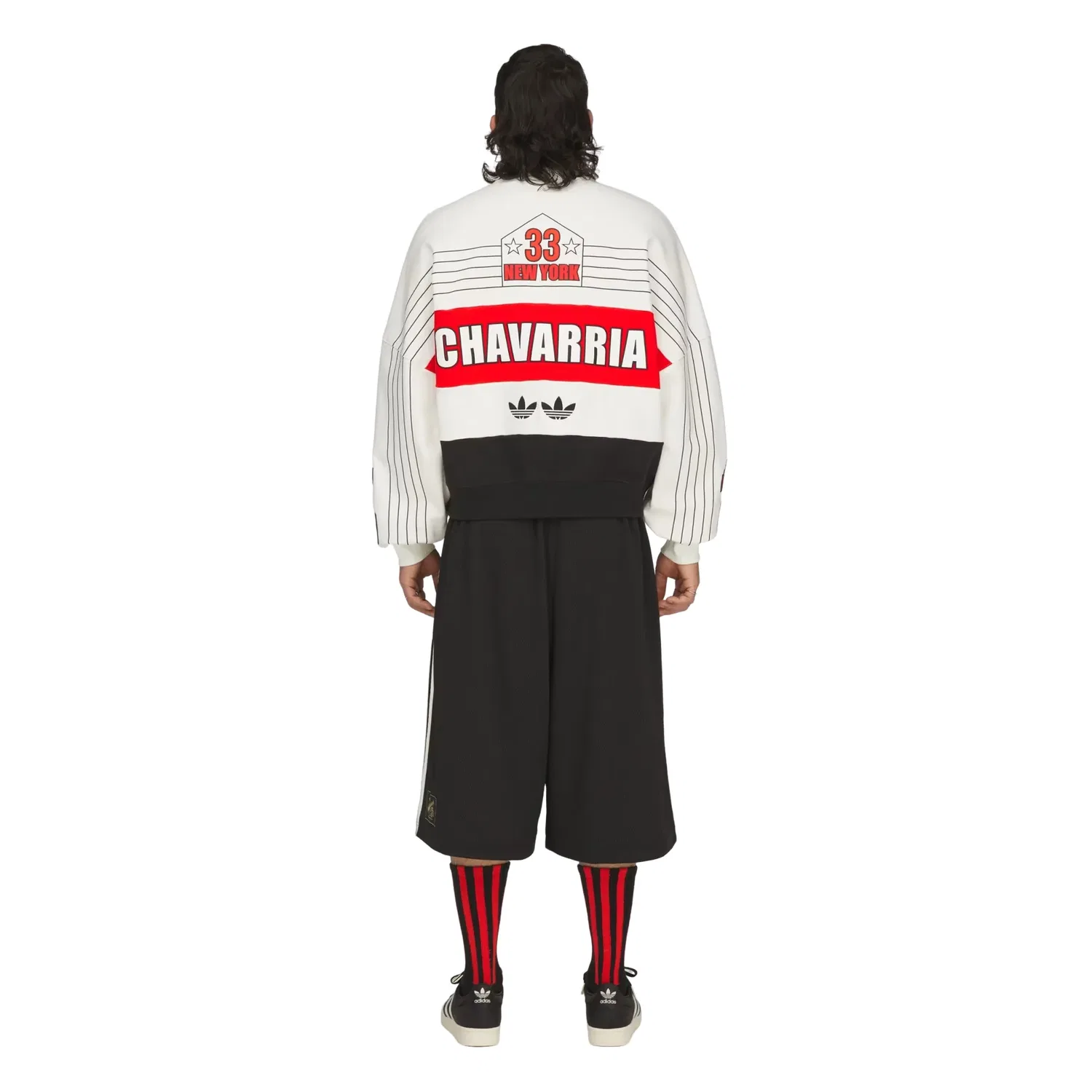 Мужской свитшот с принтом Adidas x Chavarria NY Off White, белый — фото 4