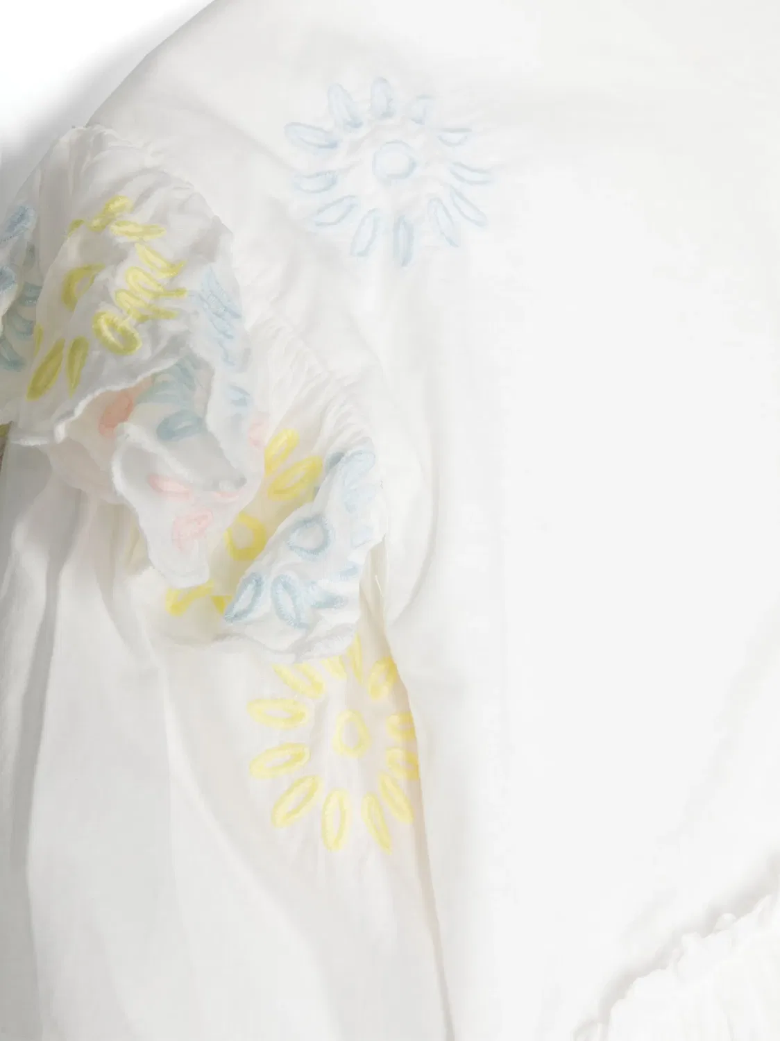 Платье с вишневой вышивкой из хлопка Stella McCartney, белый — фото 2