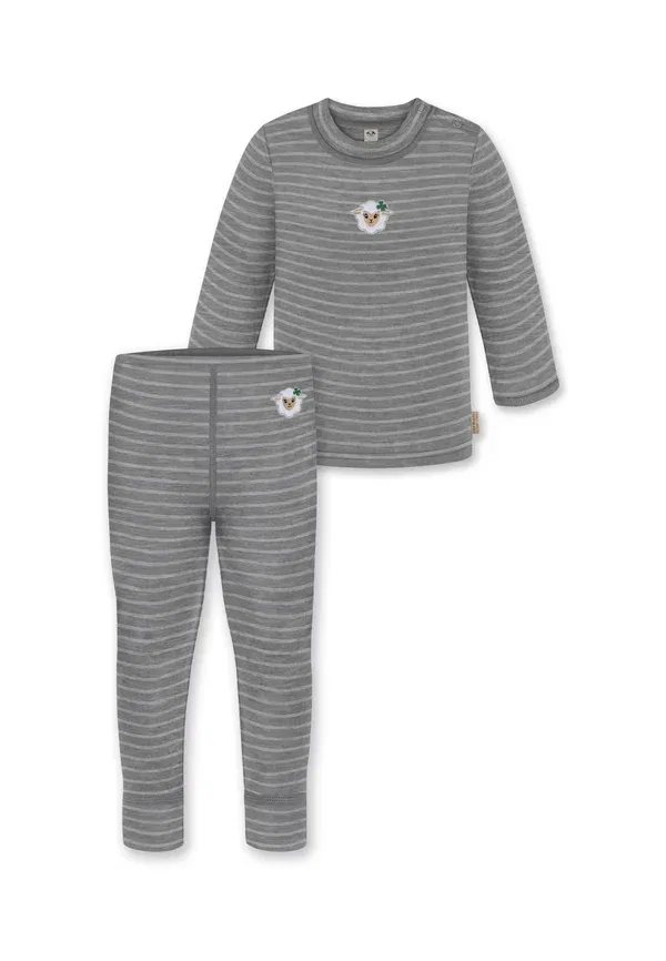Комплект термобелья шерстяной Baby winter merino unterwasche set Normani Outdoor Sports, серый в полоску