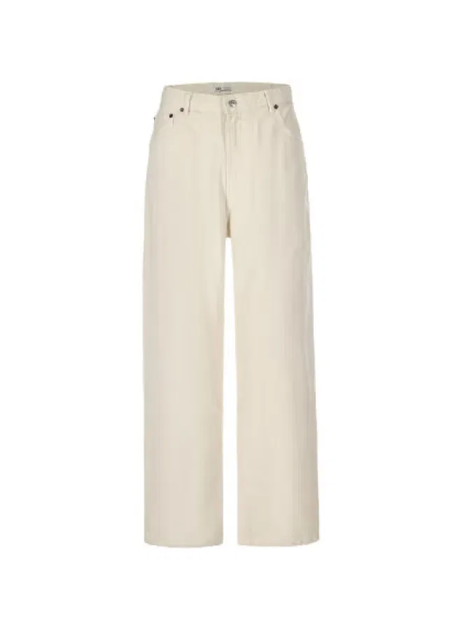 Джинсы прямые свободные из хлопка, Zara, белый