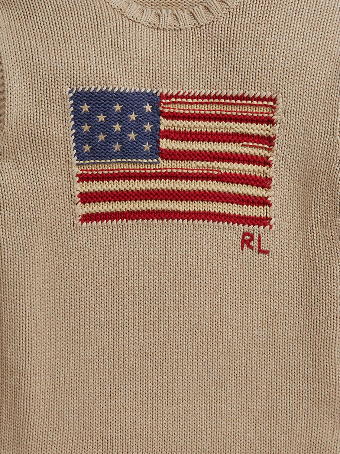 Пуловер стандартного кроя для мальчика Polo Ralph Lauren, бежевый — фото 3