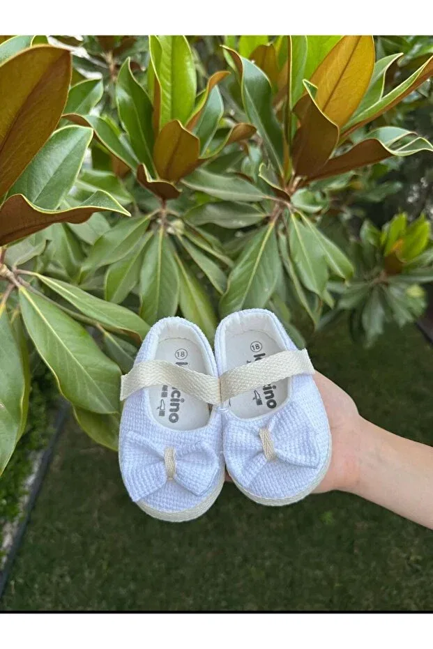 Детские балетки для девочек с бантом Etamin ribbon white, Luna Kids Store, White — фото 3