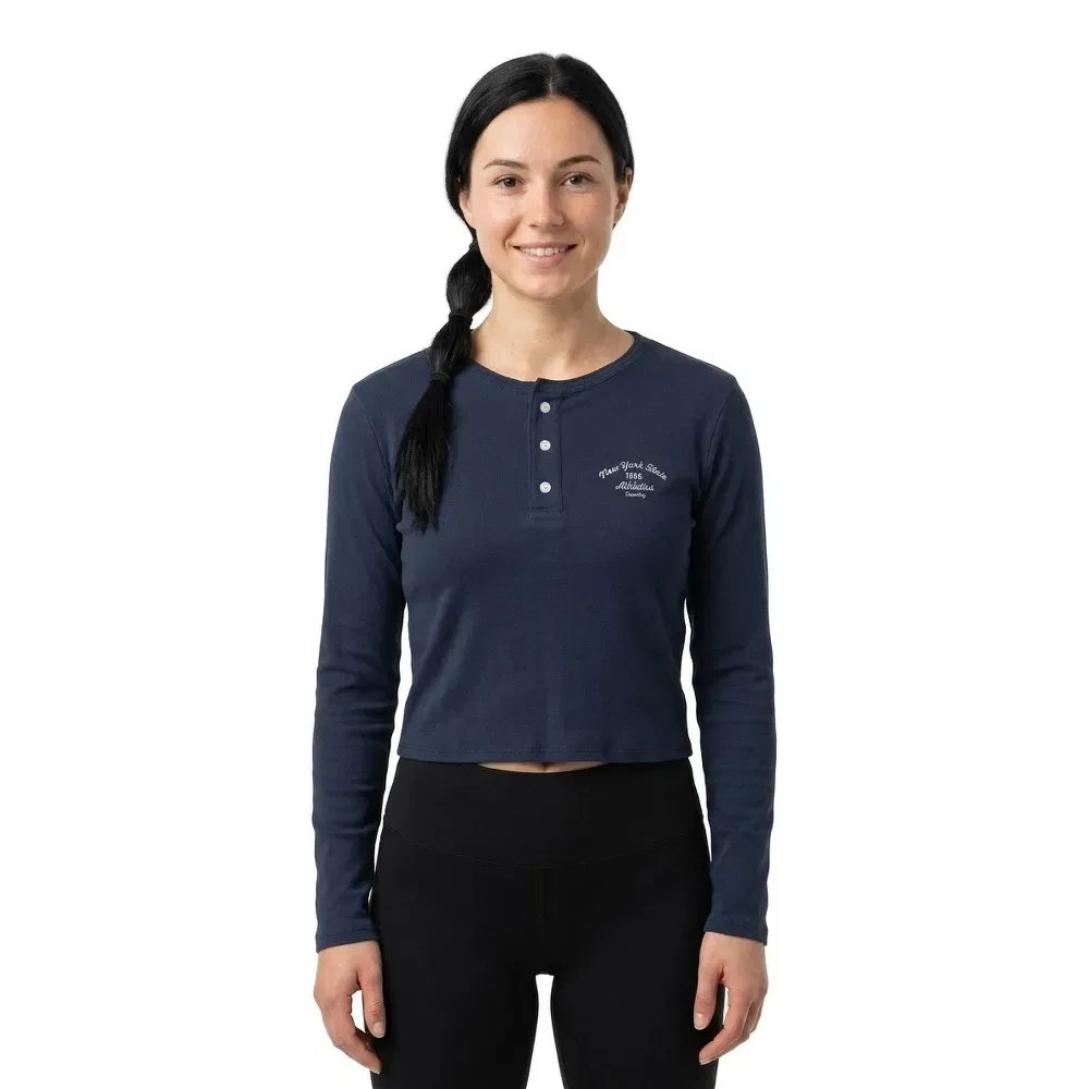 Футболка с длинным рукавом Athletic Essential Button Down Superdry, синий — фото 3