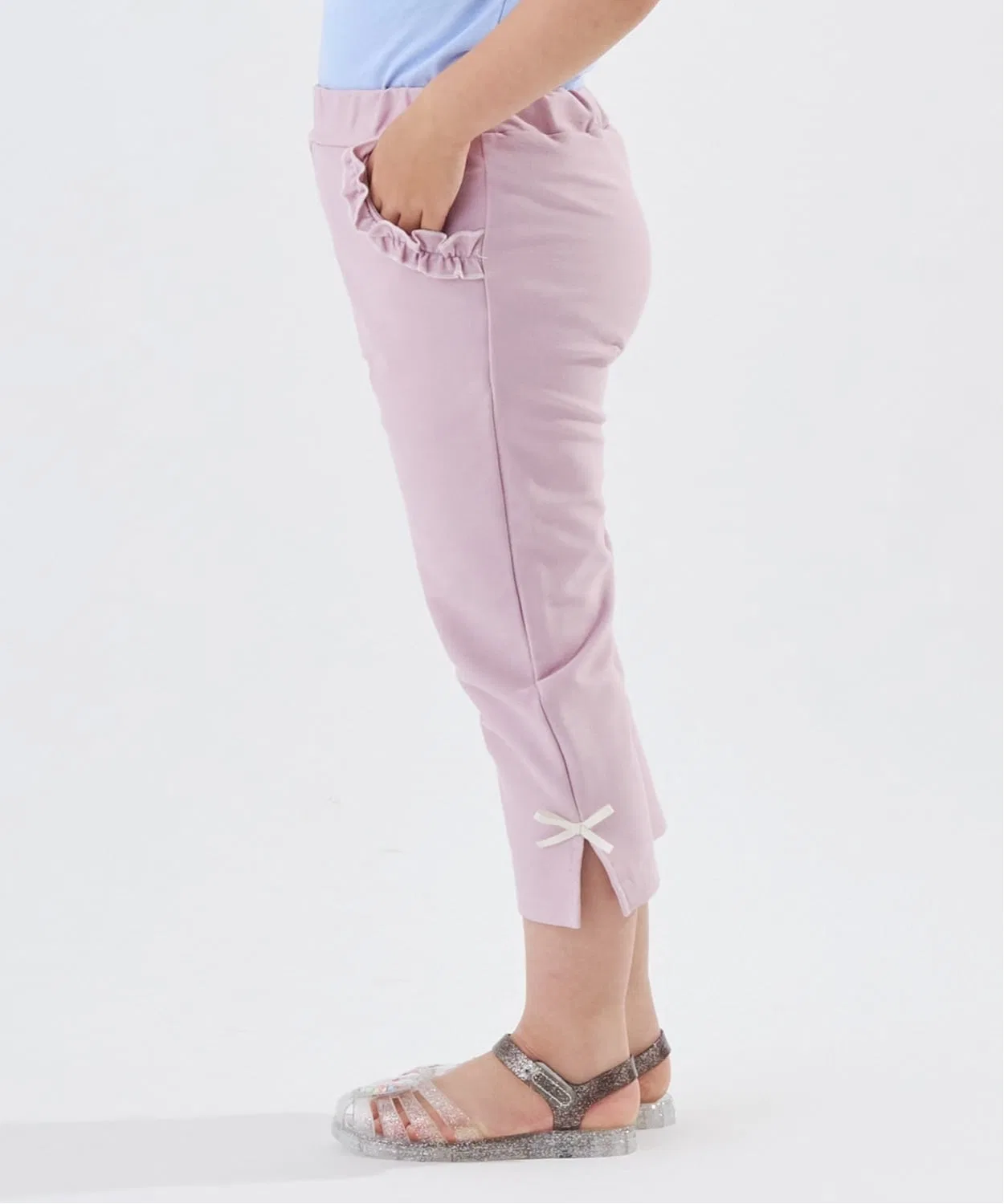 Детские капри с рюшами и бантиками Lycee mine, Light Pink