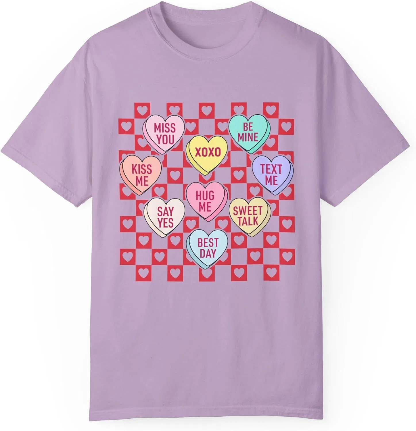 Футболка с сердечками Comfort Colors 1717, Orchid