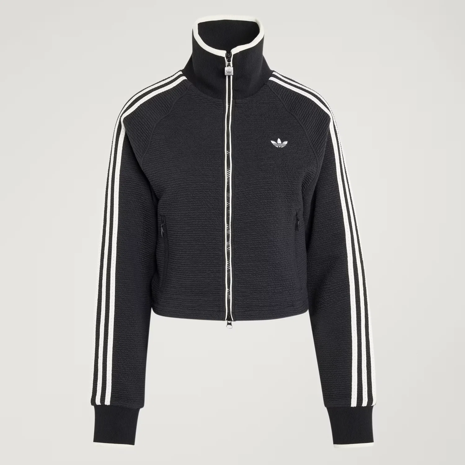 Женская куртка-толстовка с высоким воротом Firebird Tracktop Adidas Originals, черный/белый — фото 4