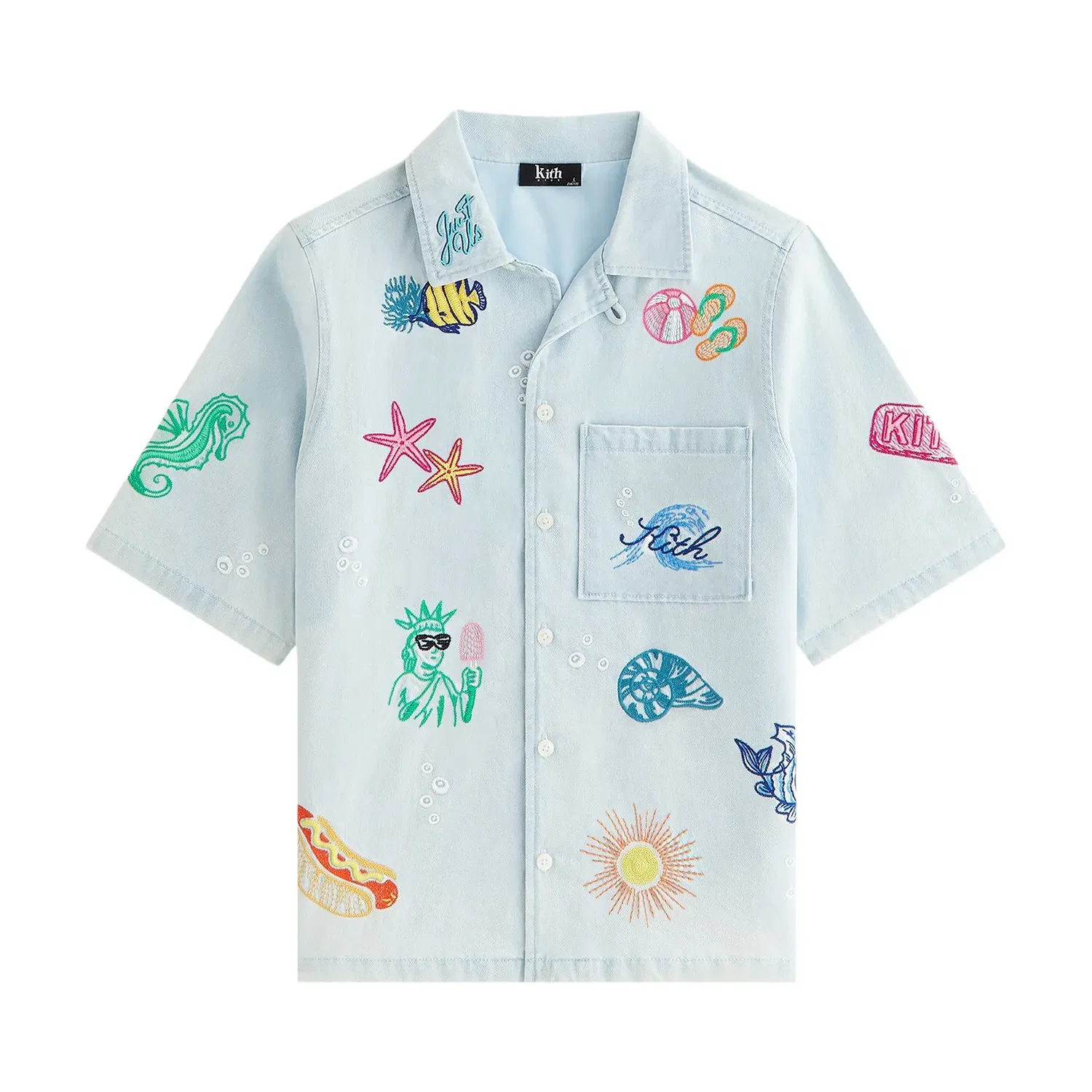 Футболка Kith Novelty Thompson Camp Shirt, синий