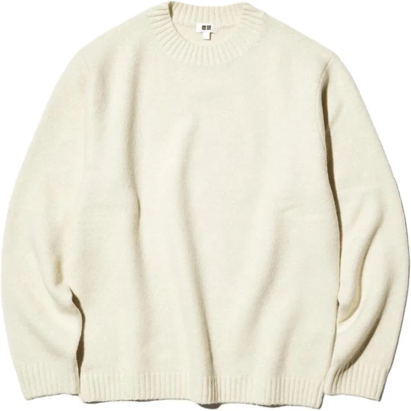 Мужской джемпер с круглым вырезом 30 Light Beige UNIQLO