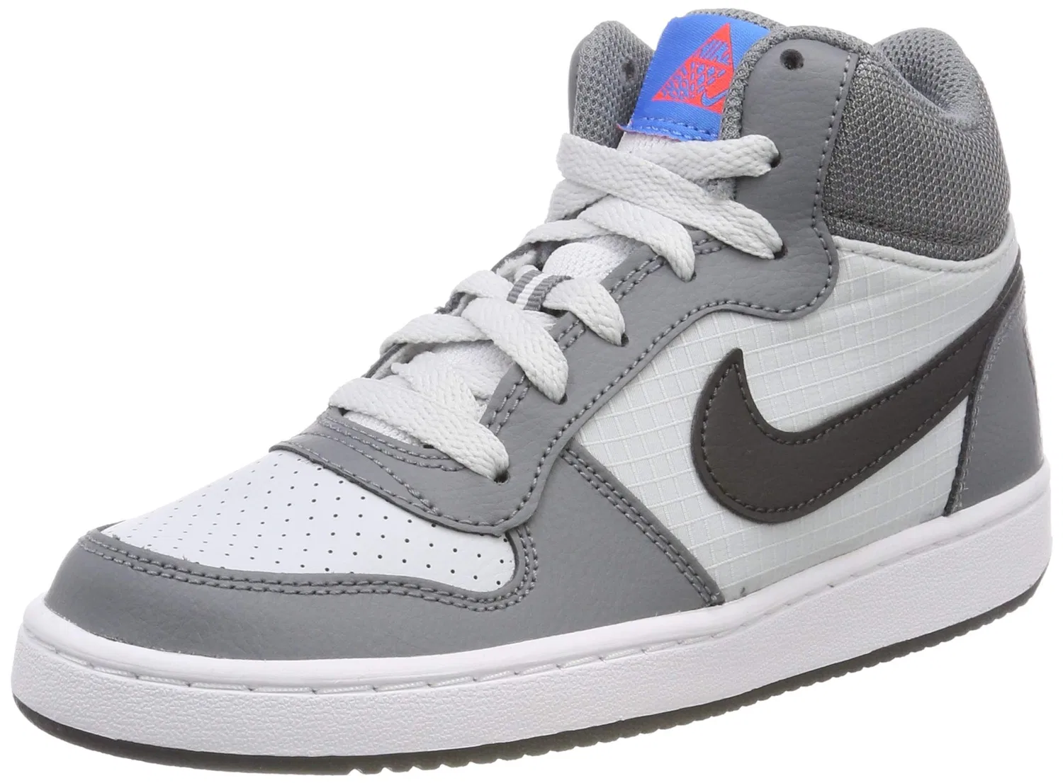 Детские баскетбольные кроссовки с высоким берцем Court Borough Mid NIKE, Grey Cool Grey Anthracite Pure Platinum