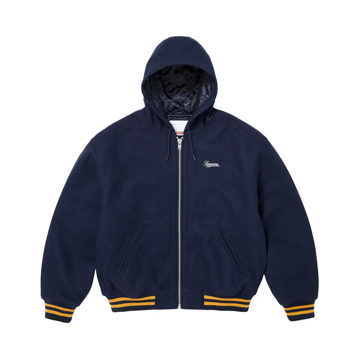 Куртка-бомбер с капюшоном Supreme x Larry Clark Hooded Varsity Jacket Supreme, Navy